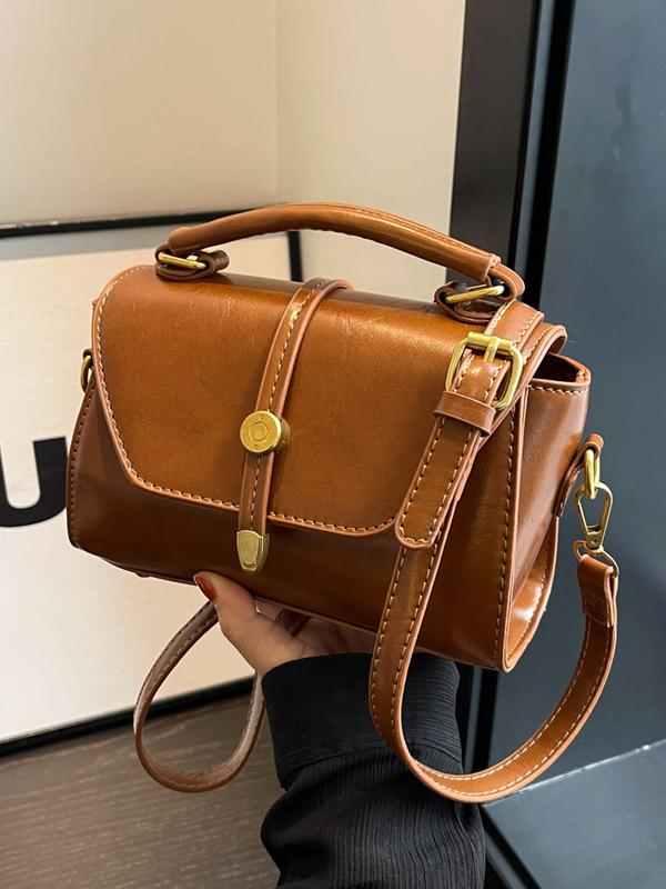 AVANLIE - Trendy Contrast Stitching Small Square Shoulder Bag