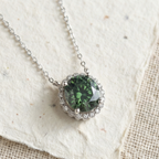 Moss Agate Geometric Round Necklace