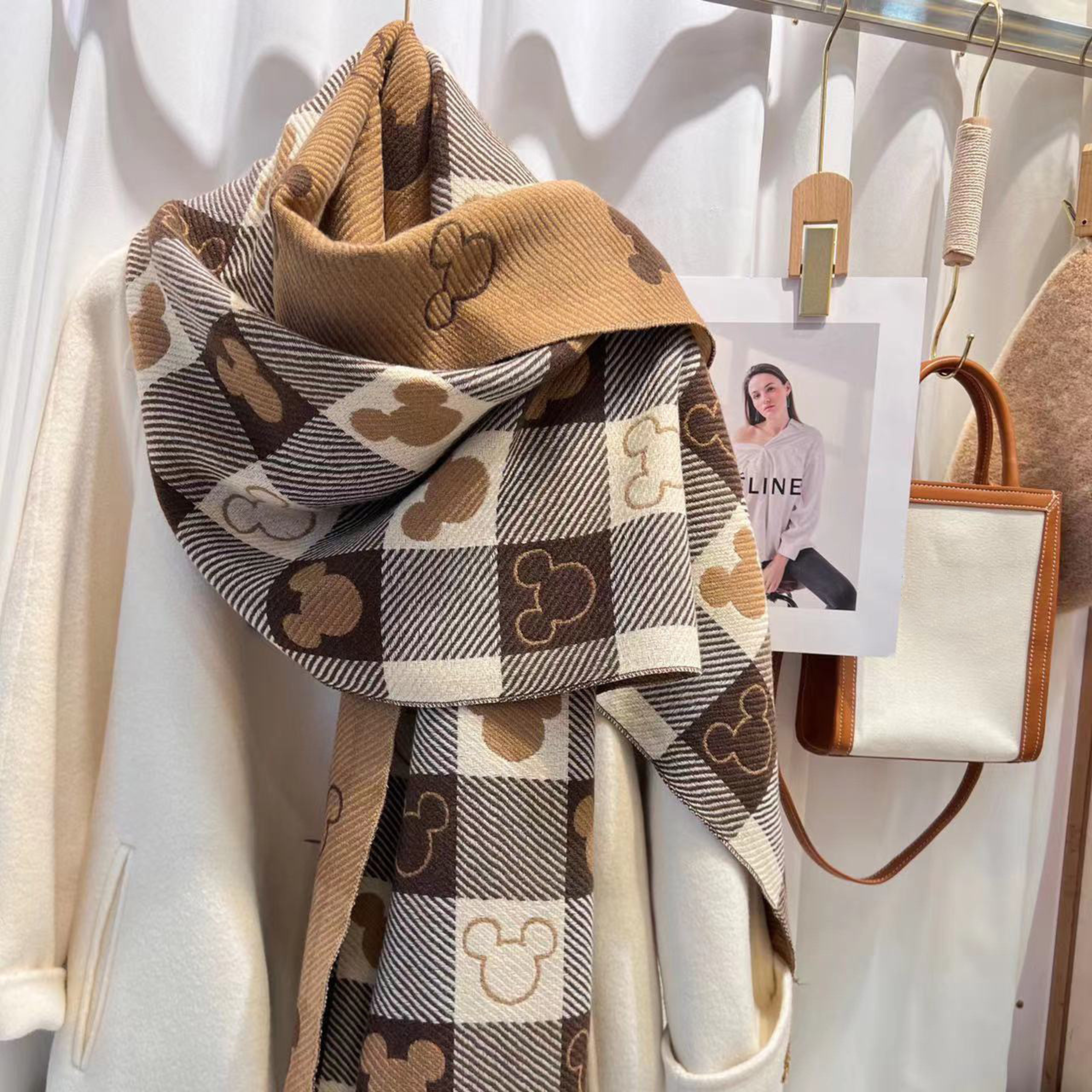 ZOLANI - Comfy Warm Plaid Double Side Tassel Scarf