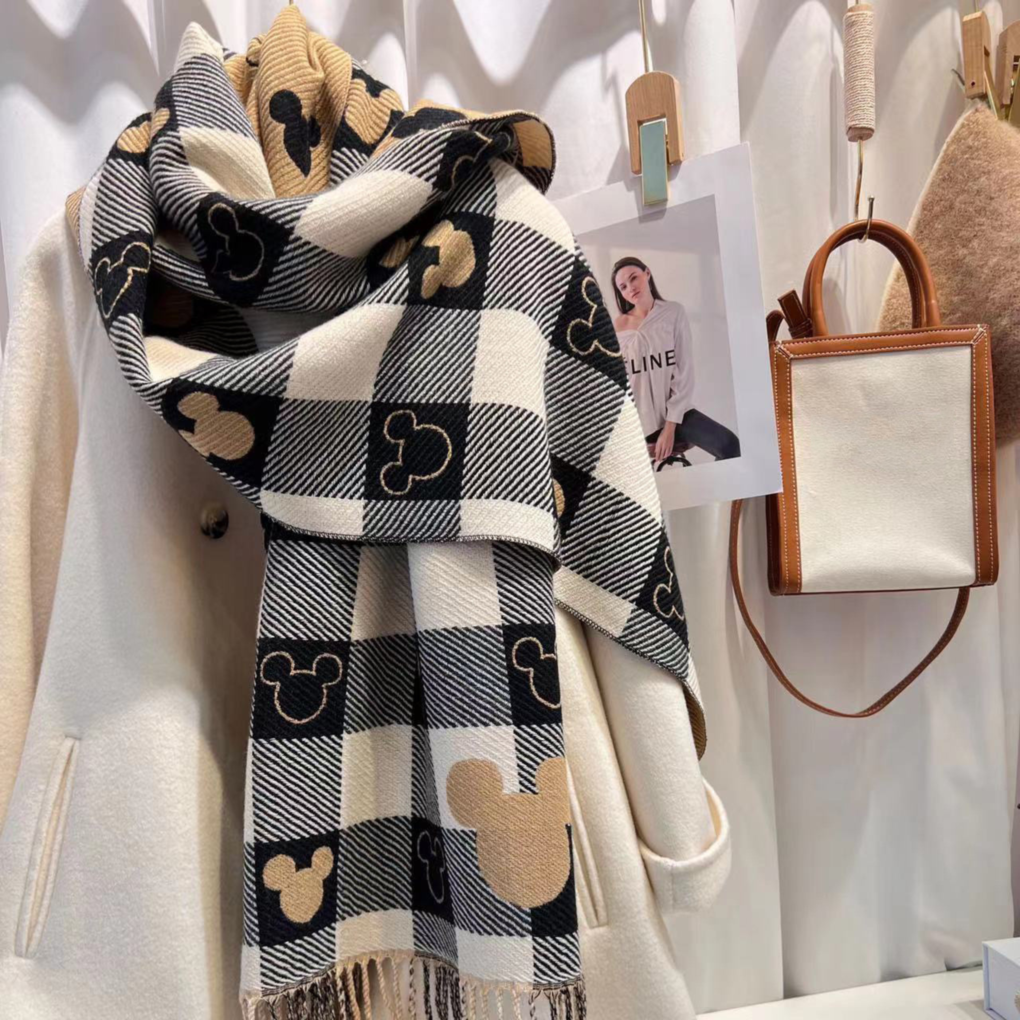 ZOLANI - Comfy Warm Plaid Double Side Tassel Scarf