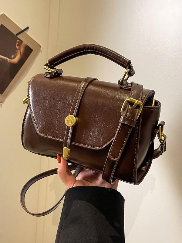 AVANLIE - Trendy Contrast Stitching Small Square Shoulder Bag