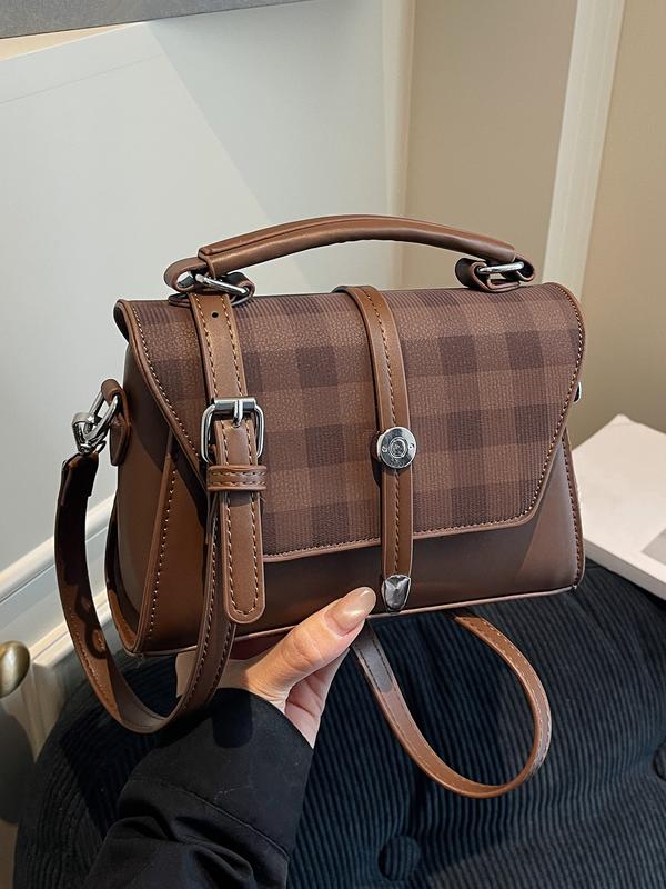 AVANLIE - Trendy Contrast Stitching Small Square Shoulder Bag