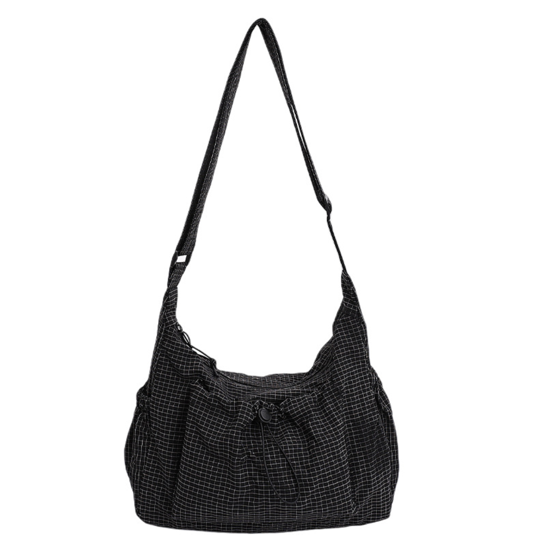HARLOW – Plaid Drawstring Cloud Hobo Bag