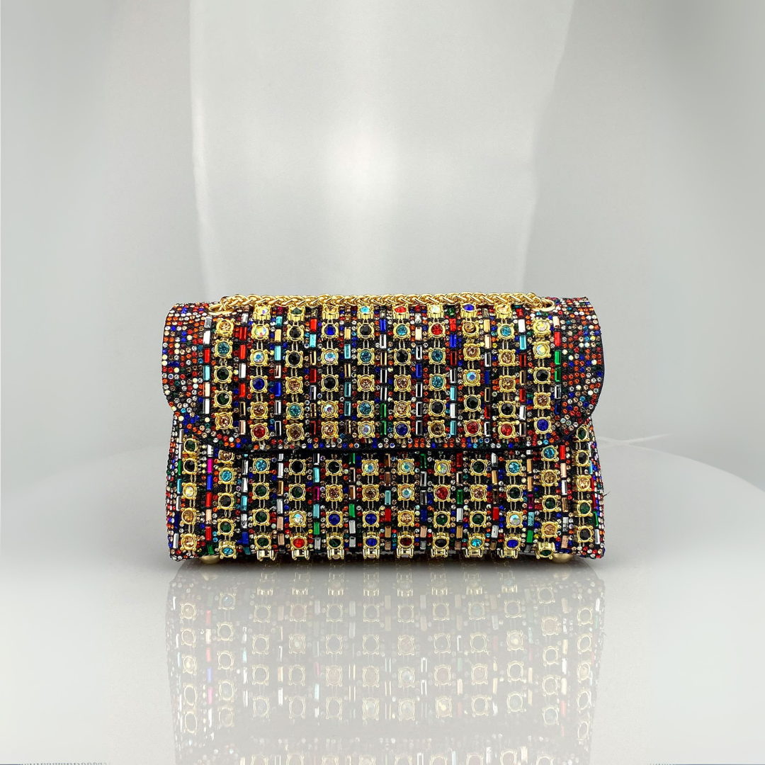 LAVIERA - Chic Chain Colored Diamond Shoulder Bag