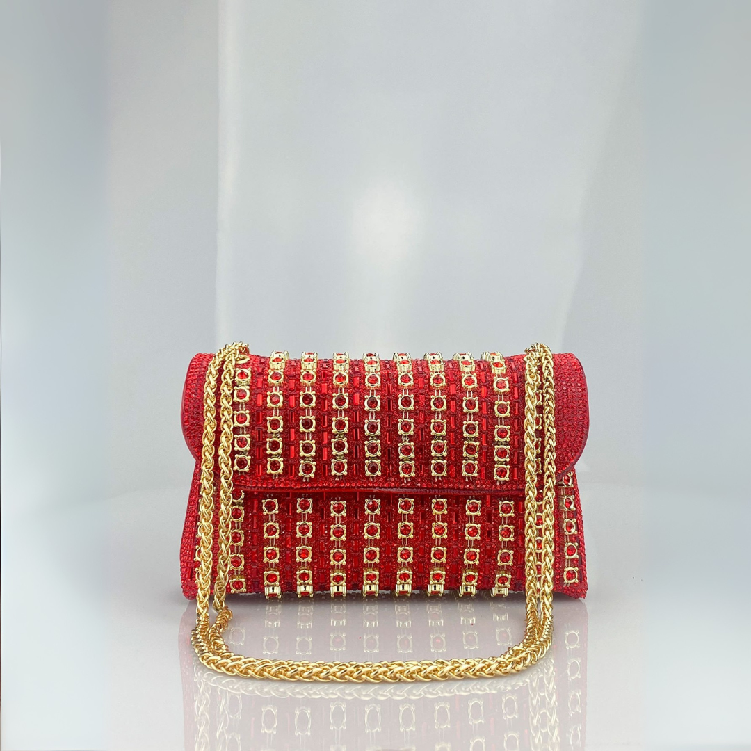 LAVIERA - Chic Chain Colored Diamond Shoulder Bag