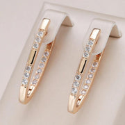 CLARITA - Elegant Zirconia Earrings in Gold and Silver