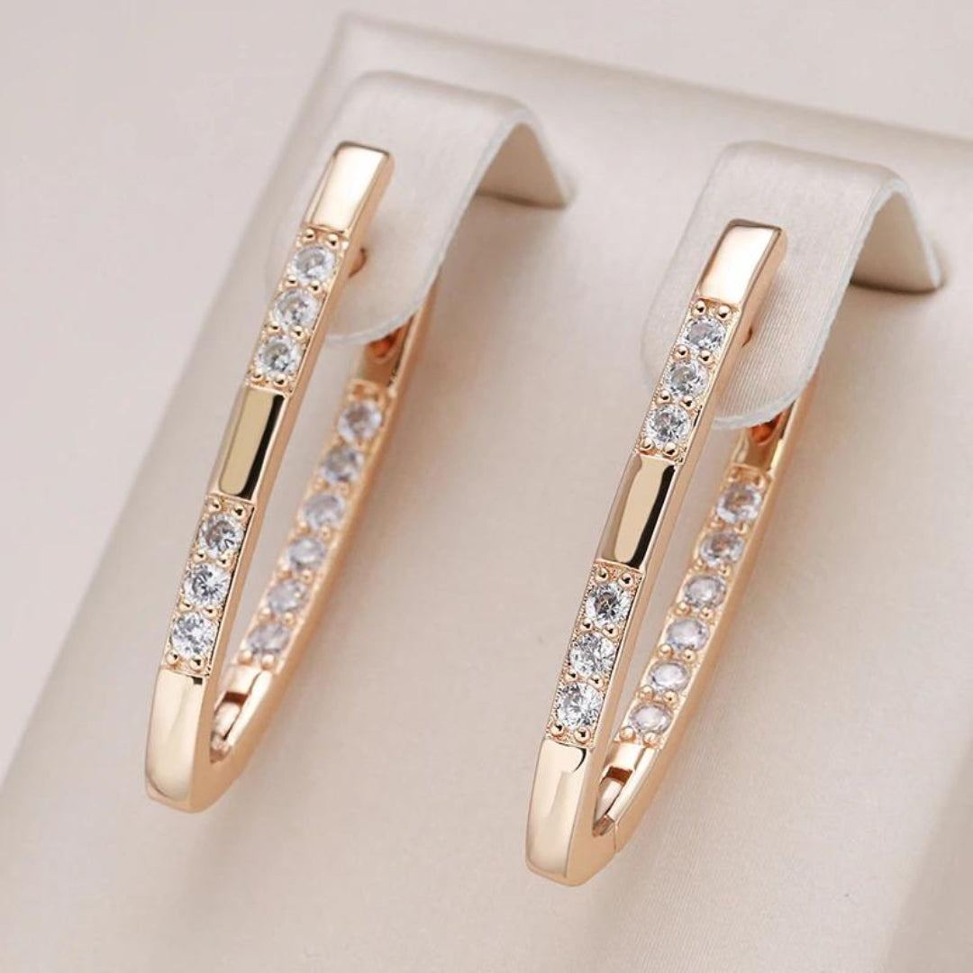 CLARITA - Elegant Zirconia Earrings in Gold