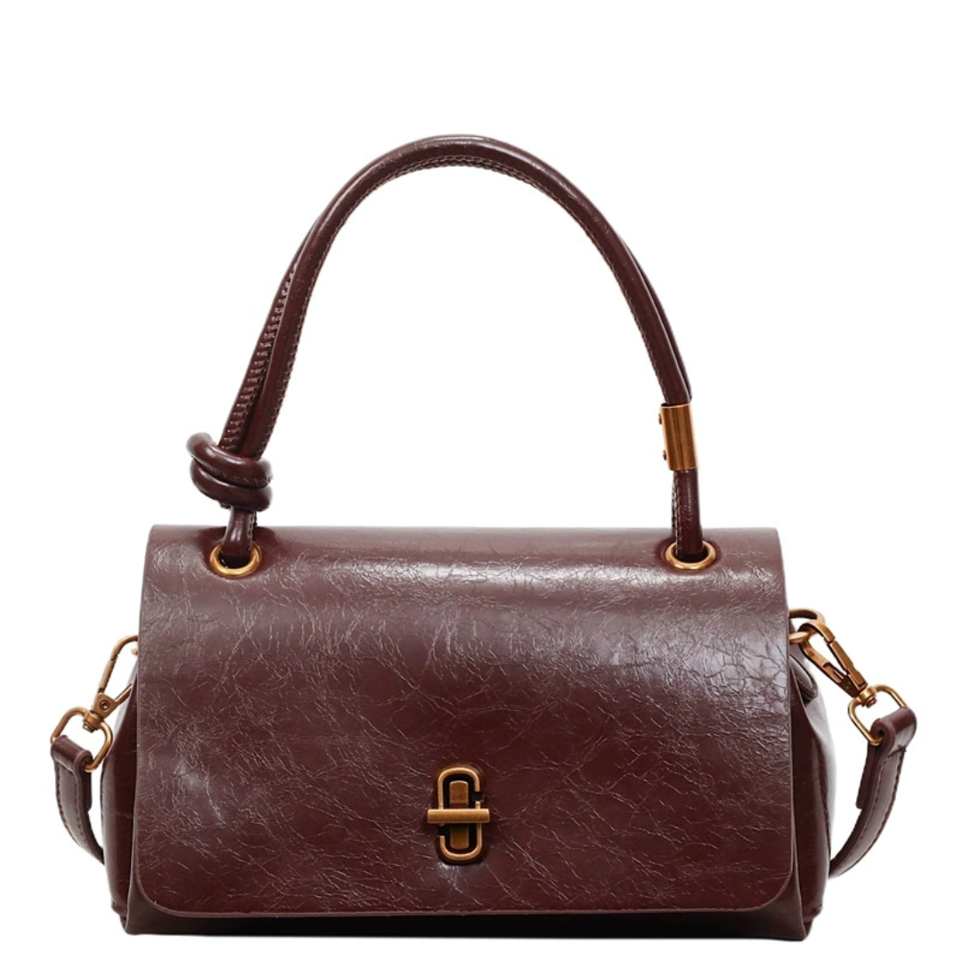 CAMILLE – Glossy Oil-Wax Satchel Bag