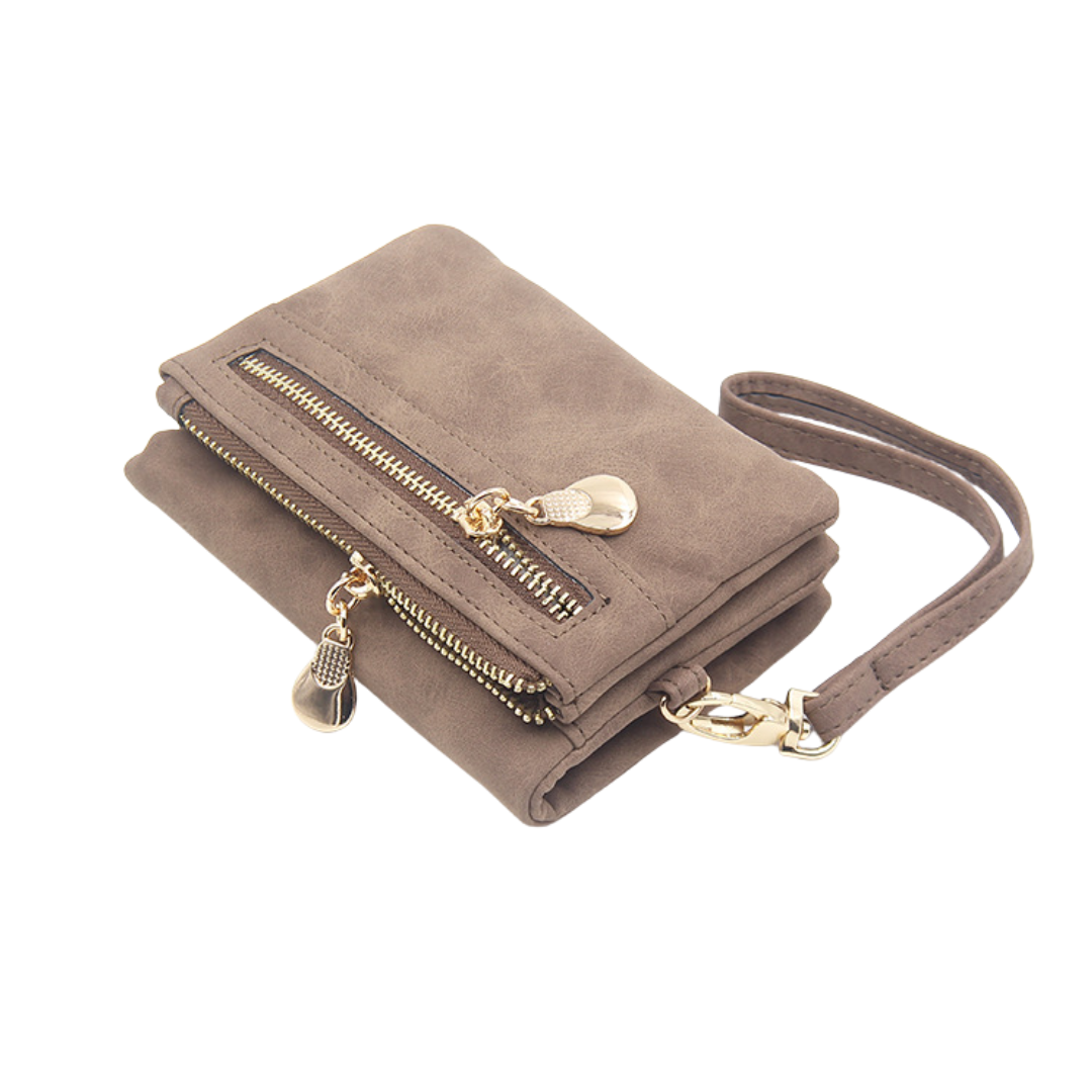 WINIFRED – Vintage Zip-Around Mini Wristlet Wallet