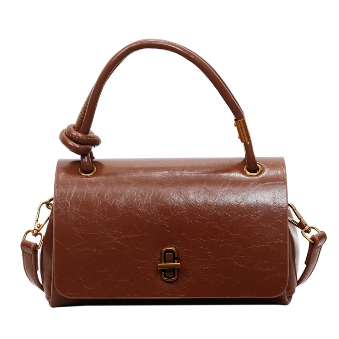 CAMILLE – Glossy Oil-Wax Satchel Bag