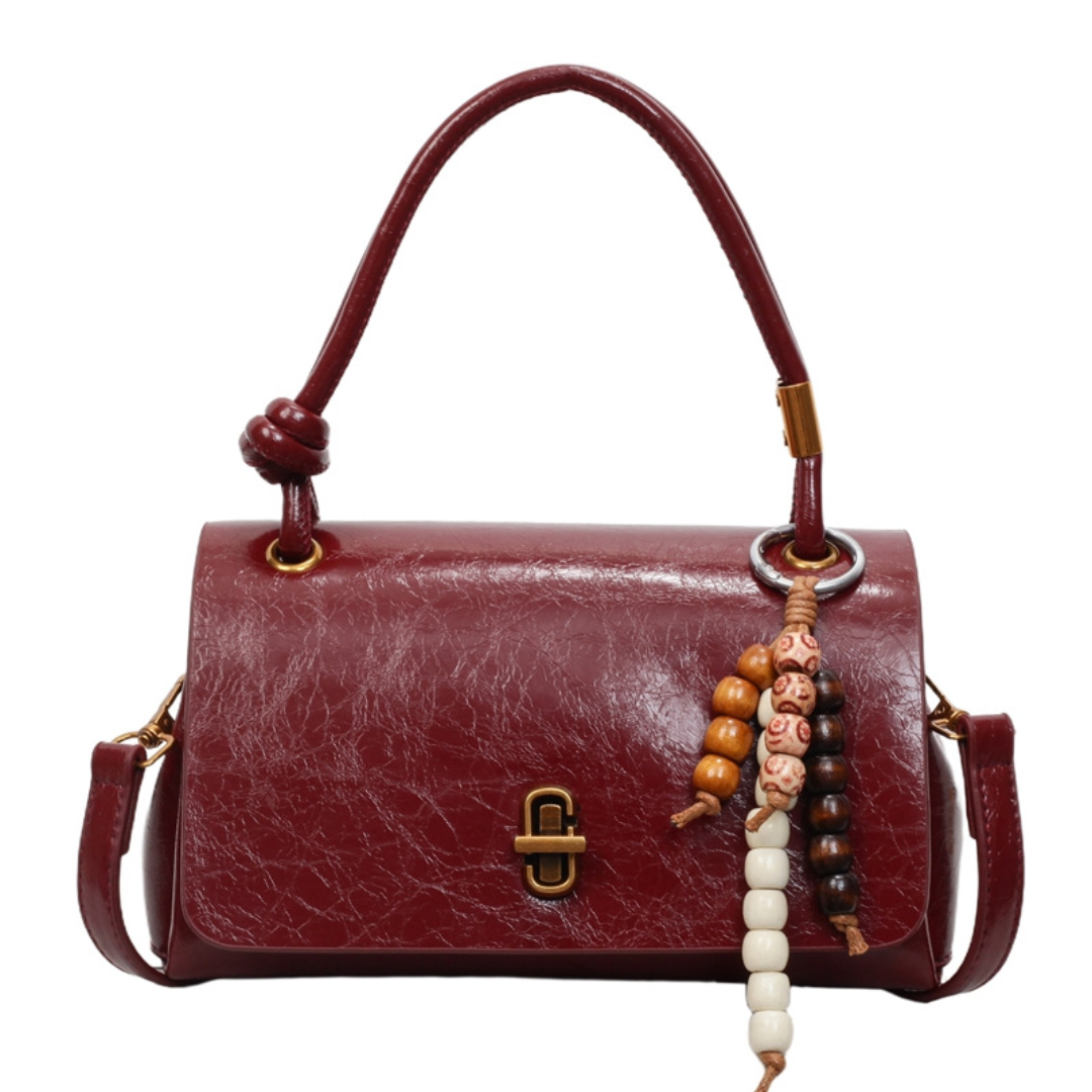 CAMILLE – Glossy Oil-Wax Satchel Bag