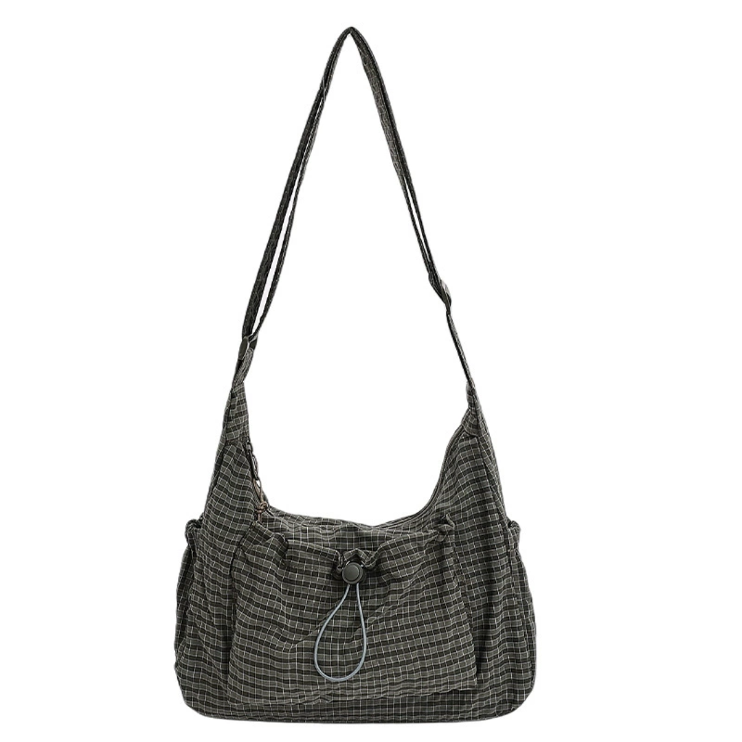 HARLOW – Plaid Drawstring Cloud Hobo Bag
