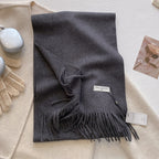 KHIONNE - Comfy Soft Plain Tassel Scarf Shawls