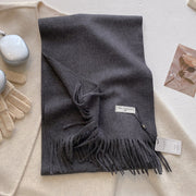 KHIONNE - Comfy Soft Plain Tassel Scarf Shawls