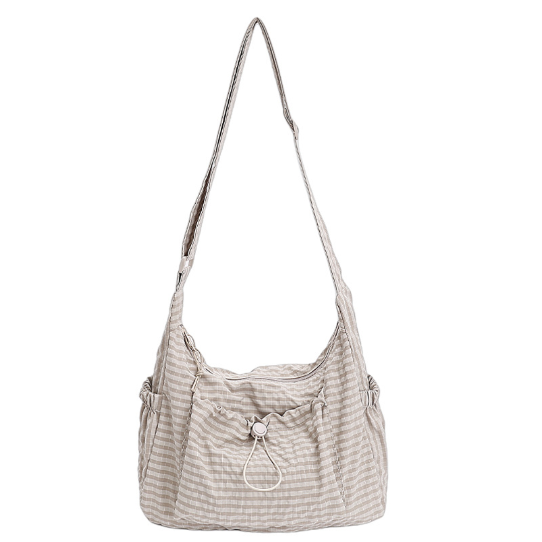 HARLOW – Plaid Drawstring Cloud Hobo Bag
