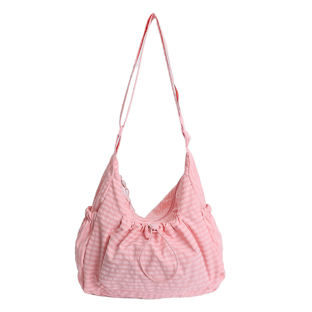 HARLOW – Plaid Drawstring Cloud Hobo Bag