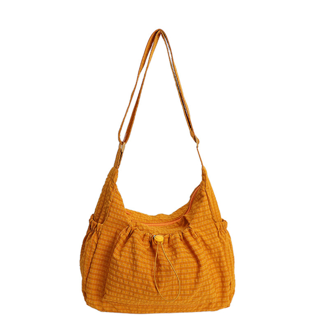 HARLOW – Plaid Drawstring Cloud Hobo Bag
