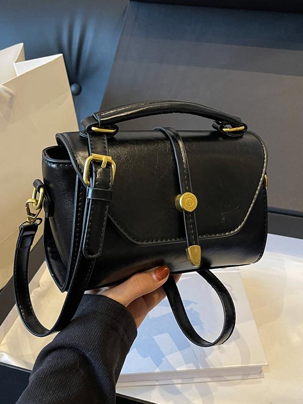 AVANLIE - Trendy Contrast Stitching Small Square Shoulder Bag