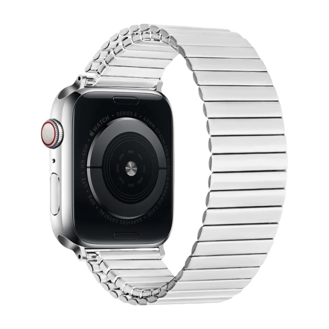 Tydia Model Stainless Steel Elastic Link Bracelet for Apple Watch, Stretchable Design, Comfortable and Clasp-Free