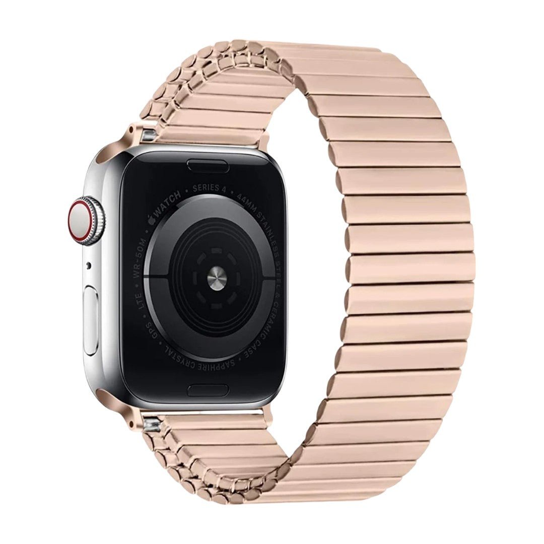 Tydia Model Stainless Steel Elastic Link Bracelet for Apple Watch, Stretchable Design, Comfortable and Clasp-Free