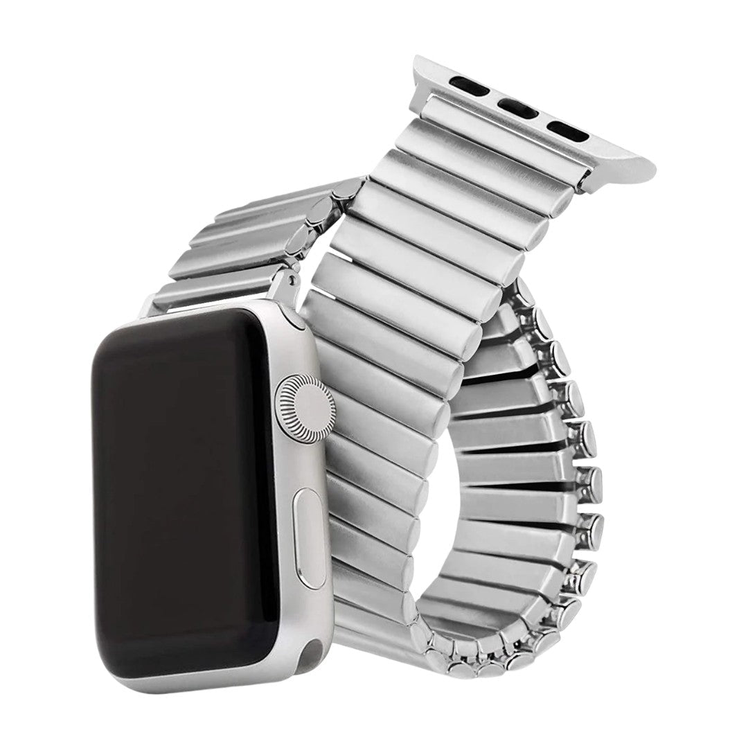 Tydia Model Stainless Steel Elastic Link Bracelet for Apple Watch, Stretchable Design, Comfortable and Clasp-Free