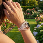 Apple Watch Multi-Strand Bracelet with Rhinestones and Braided Design for Women, Melona Model