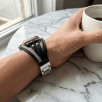 Apple Watch Multi-Strand Bracelet with Rhinestones and Braided Design for Women, Melona Model