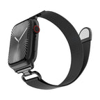 Stainless Steel Magnetic Milanese Mesh Bracelet for Apple Watch, compatible with Apple Watch 38 to 49 mm, elegant finish with zircon details, Élancia model