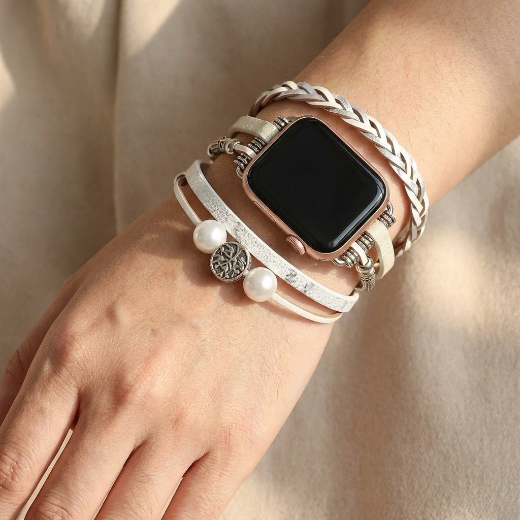 Apple Watch Multi-Strand Braided Bracelet, Tree of Life Charm, for Women, Ténecia Model