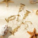 Apple Watch Bracelet with Floral Design, Metallic Flowers and Zirconia, Sliding Clasp, Filie Model