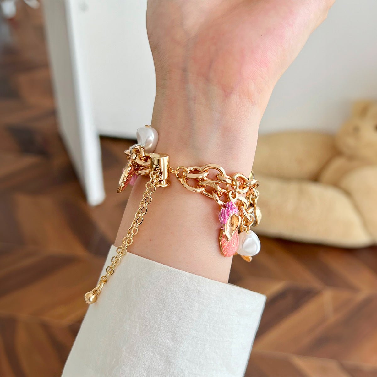 Apple Watch Bracelet, with marine charms, gold or silver, summer spring, Marina model