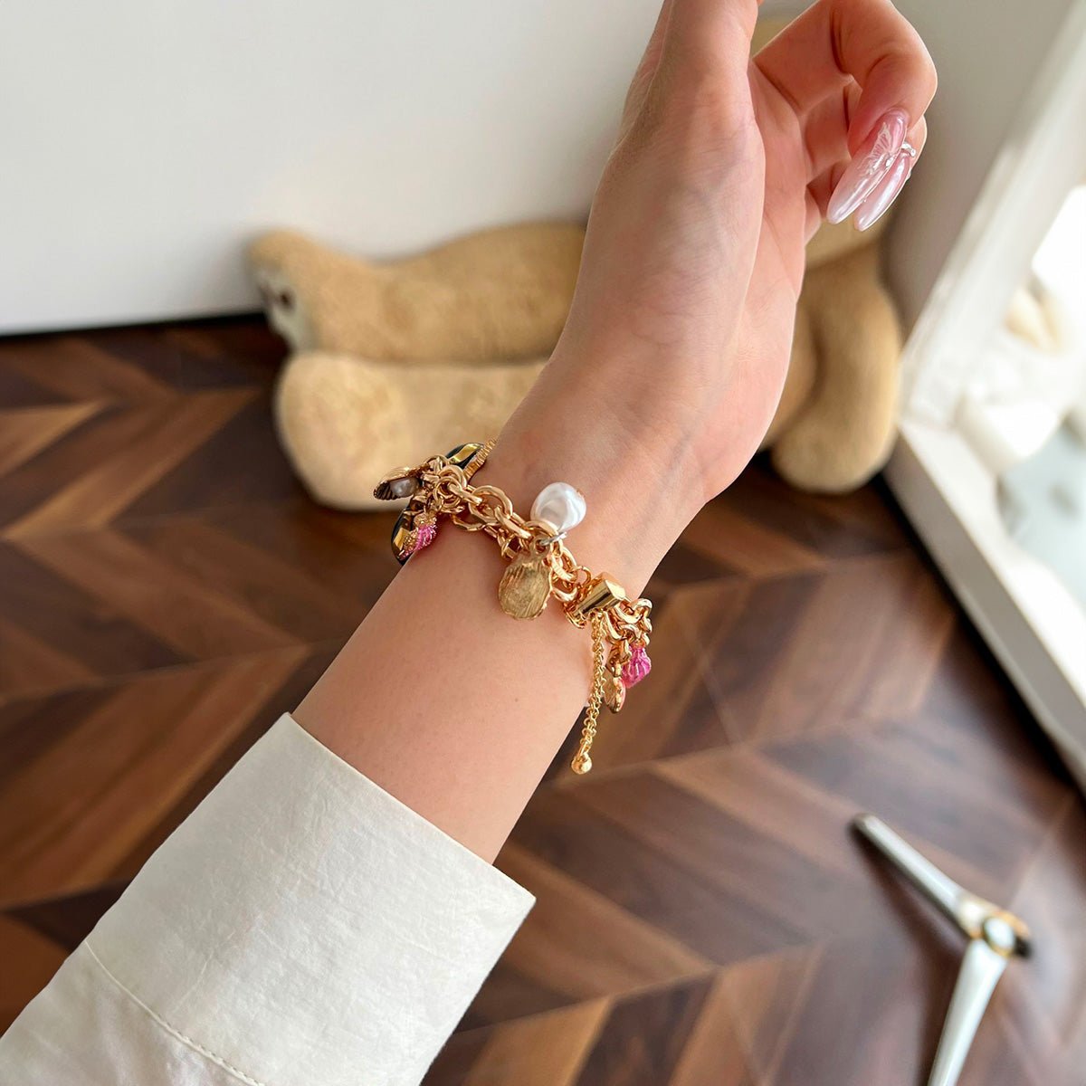 Apple Watch Bracelet, with marine charms, gold or silver, summer spring, Marina model