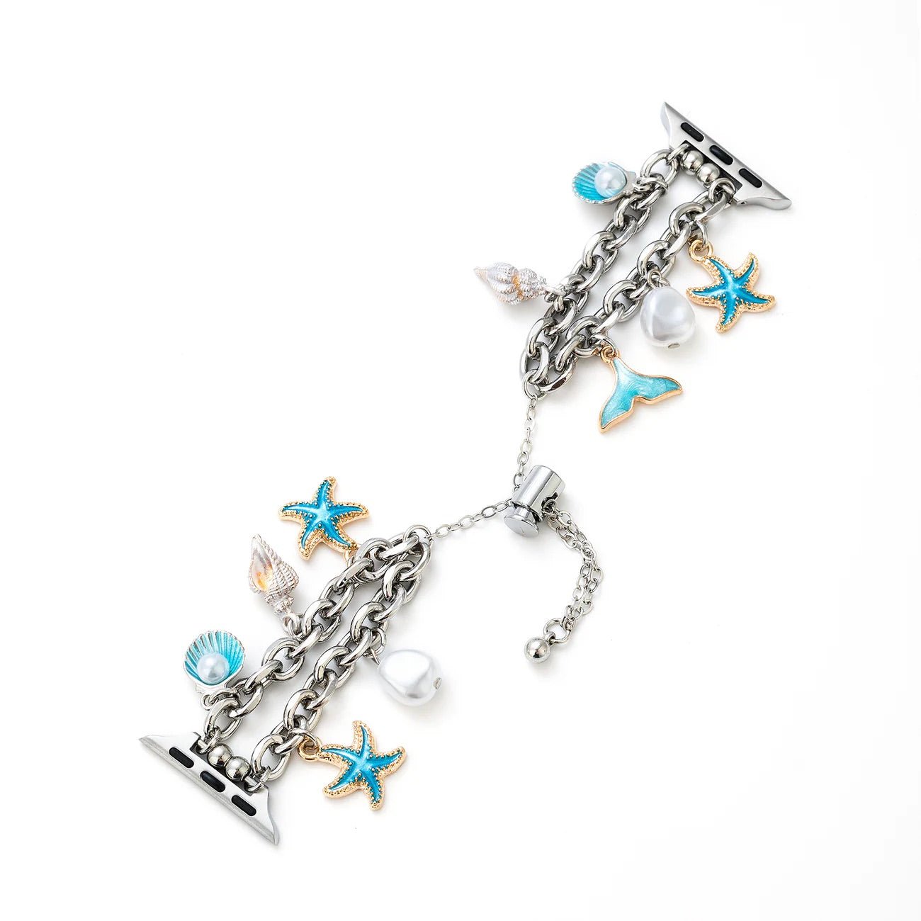 Apple Watch Bracelet, with marine charms, gold or silver, summer spring, Marina model