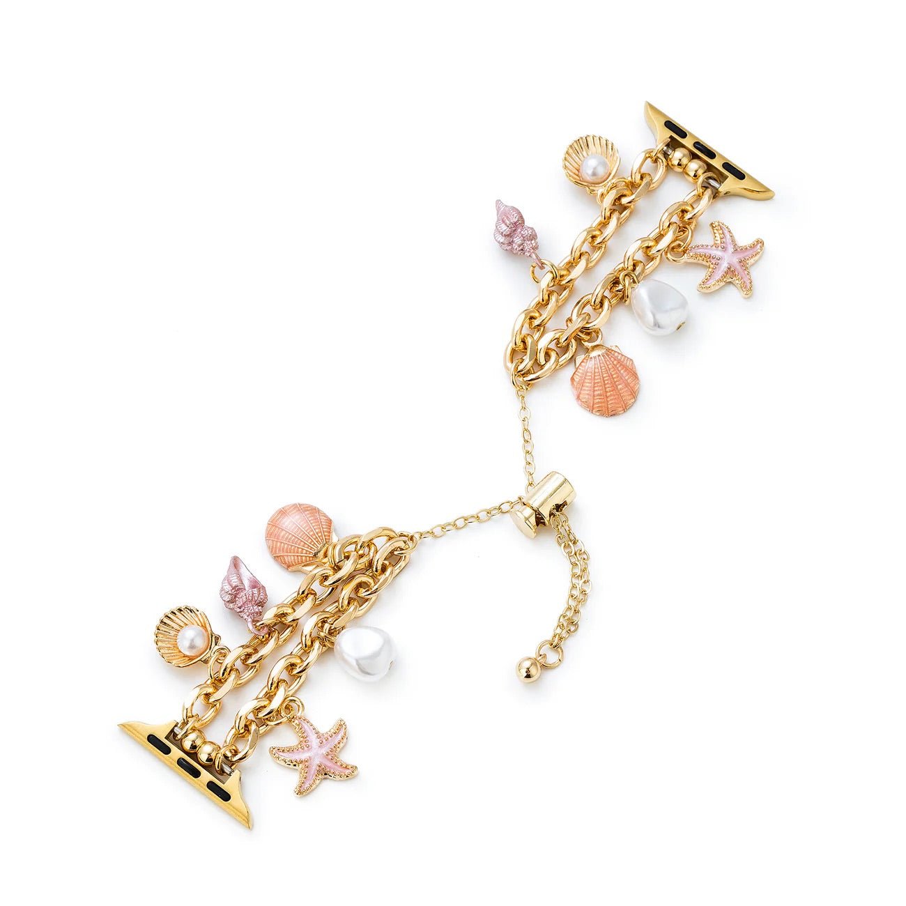 Apple Watch Bracelet, with marine charms, gold or silver, summer spring, Marina model