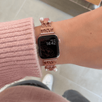 Chic Apple Watch bracelet with sparkling charms for a radiant look, love and hearts, Erdia model