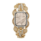 Chic Apple Watch Bracelet, braided mesh, mother-of-pearl beads, sparkling straps, clip clasp, Darune model