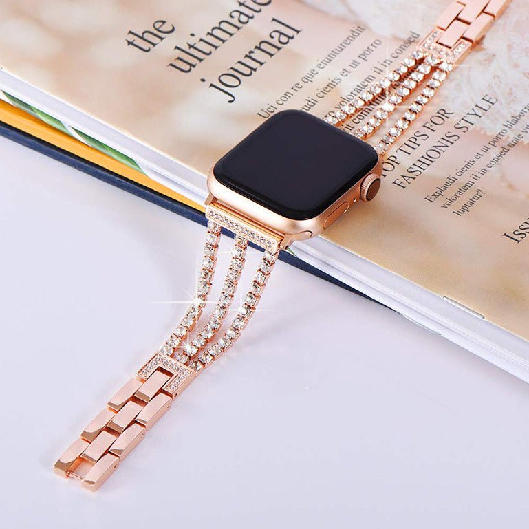 Apple Watch Bracelet, sparkling crystals, elegant design and convenient clasp, evening, Kendja model