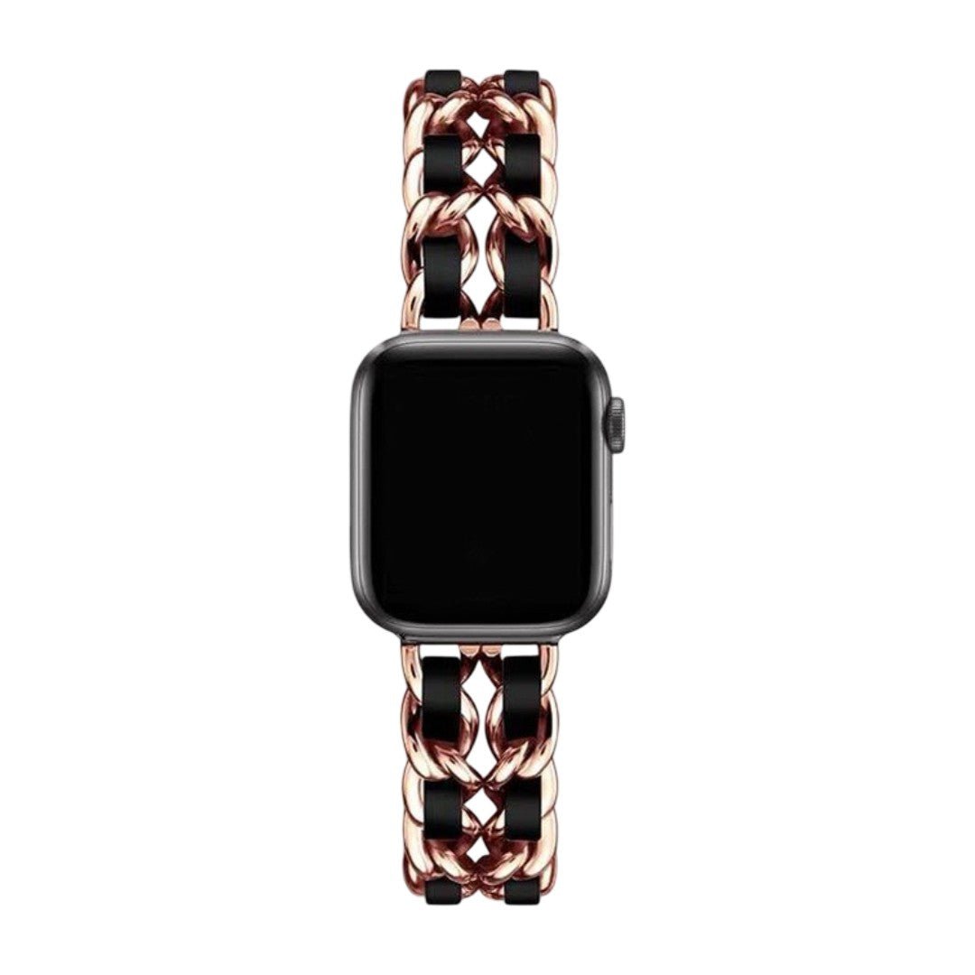 Apple Watch Bracelet in Stainless Steel, Interlaced Curb Chain, Multiple Finishes, Kelda Model
