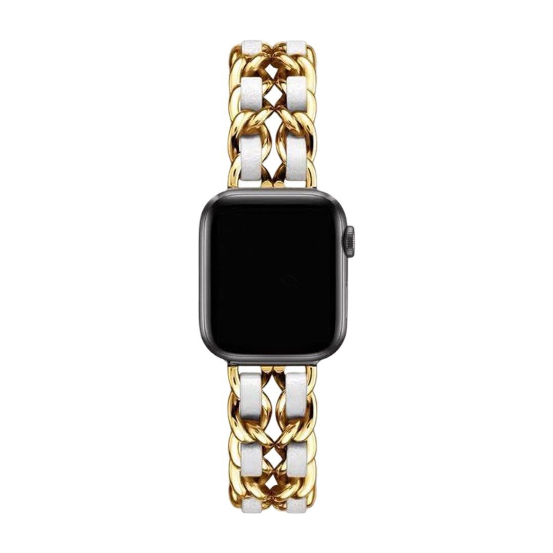 Apple Watch Bracelet in Stainless Steel, Interlaced Curb Chain, Multiple Finishes, Kelda Model