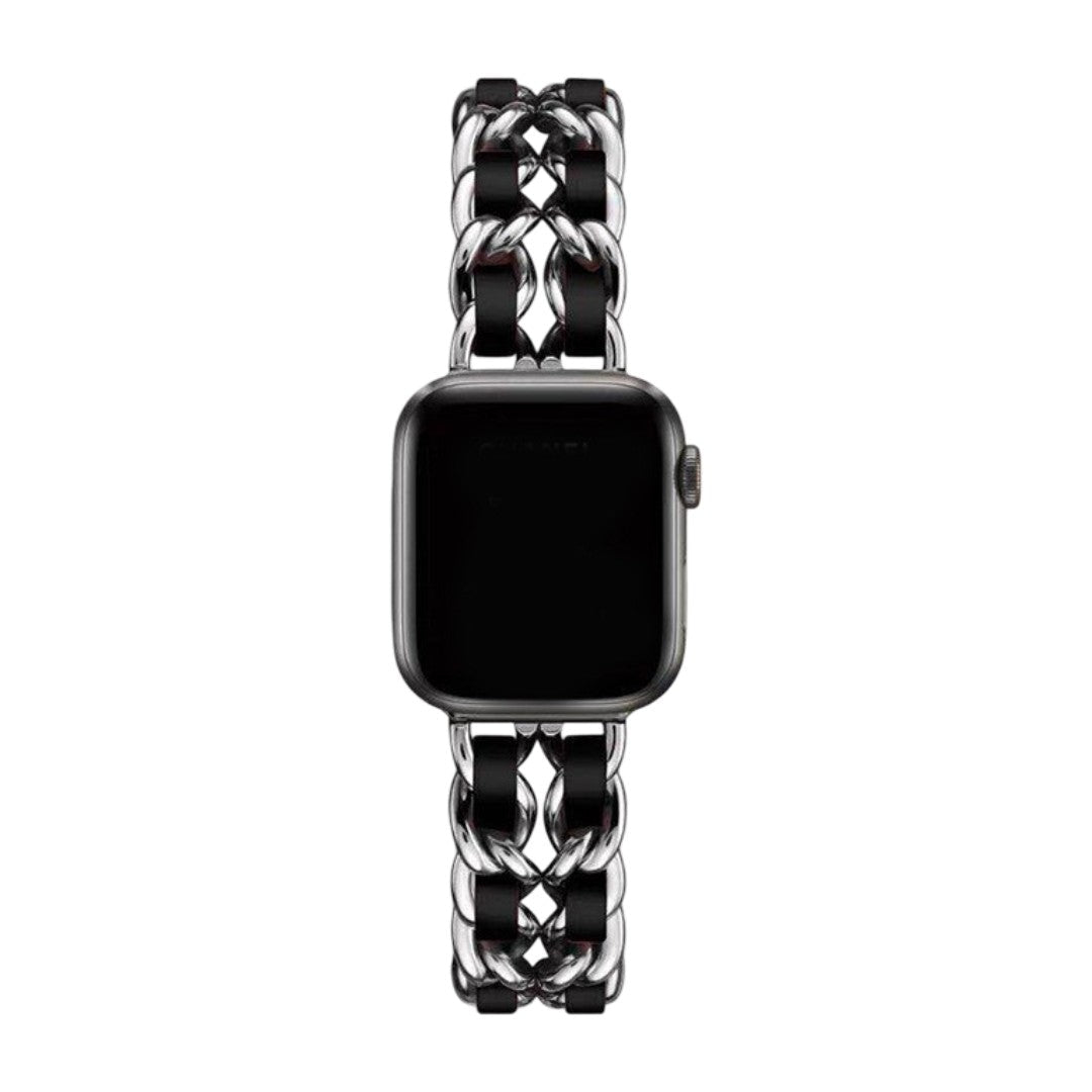 Apple Watch Bracelet in Stainless Steel, Interlaced Curb Chain, Multiple Finishes, Kelda Model