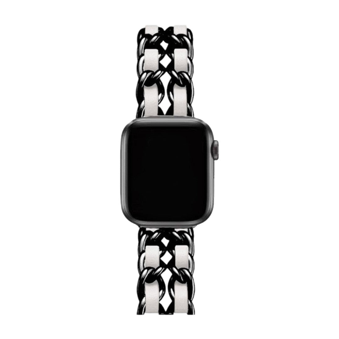 Apple Watch Bracelet in Stainless Steel, Interlaced Curb Chain, Multiple Finishes, Kelda Model