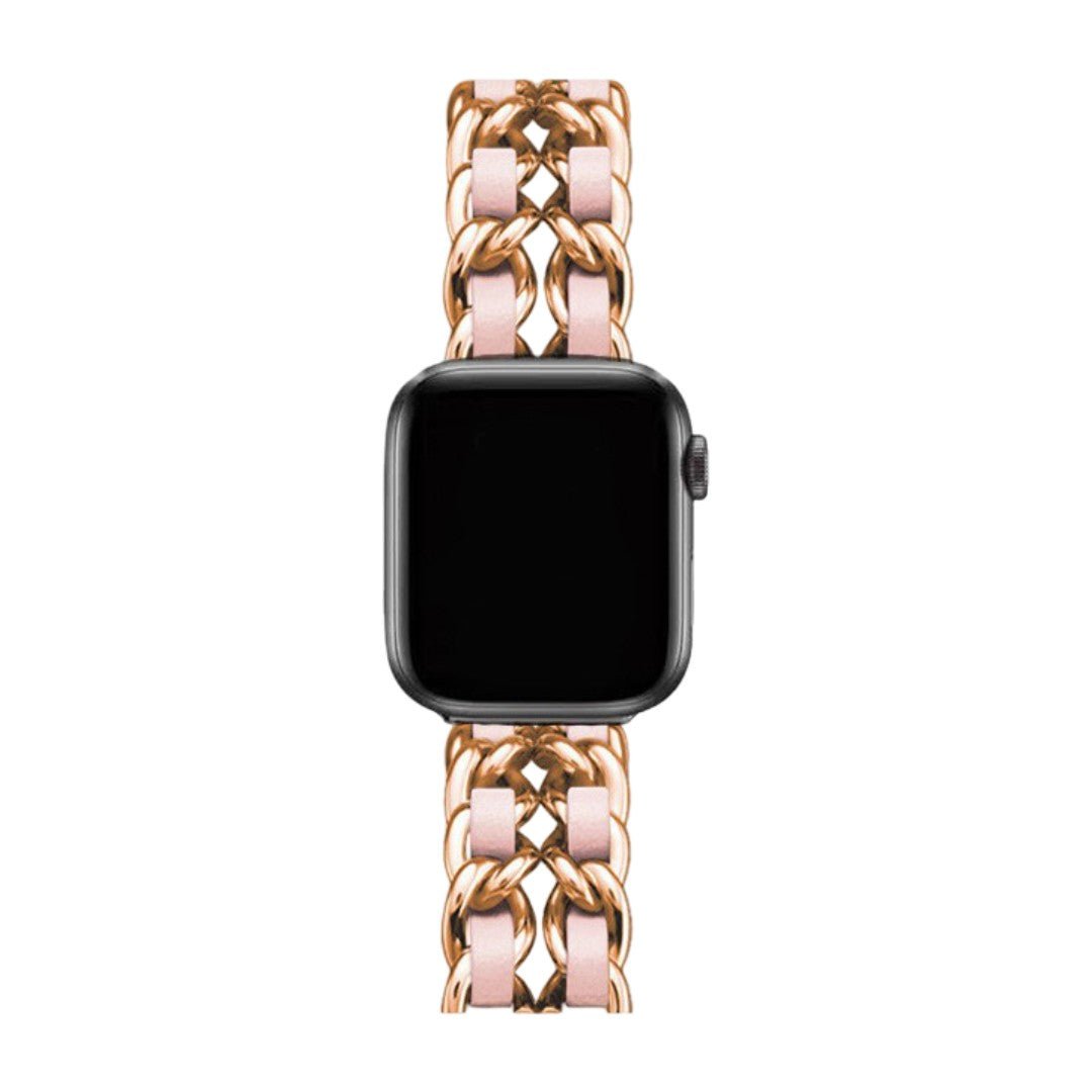 Apple Watch Bracelet in Stainless Steel, Interlaced Curb Chain, Multiple Finishes, Kelda Model