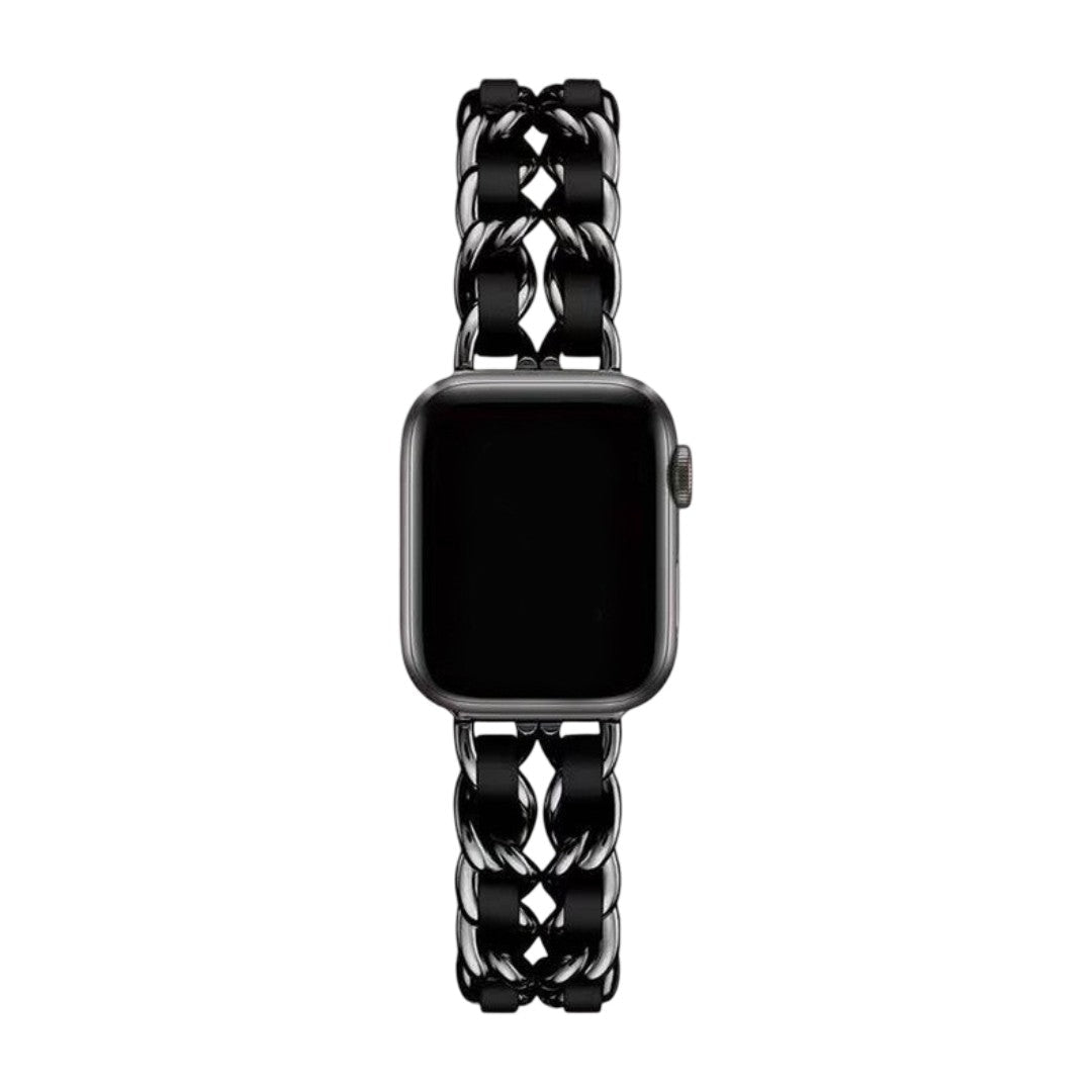 Apple Watch Bracelet in Stainless Steel, Interlaced Curb Chain, Multiple Finishes, Kelda Model