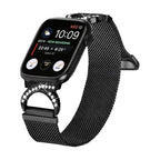 Apple Watch bracelet in stainless steel, adjustable magnetic clasp, elegant mesh with zirconium oxide, Roxie model