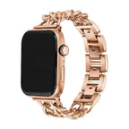 Apple Watch bracelet in stainless steel, double curb chain, elegant and modern, secure clasp, Suza model