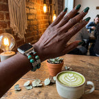Apple Watch Bracelet in Genuine Agate, Colorful Natural Beads, Comfortable Elastic for Women, Elegant Wrist Jewelry, Rodra Model