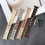 Apple Watch Bracelet in Alloy, Geometric Links, Luxurious Finish, Adjustable, for Women, Gisca Model