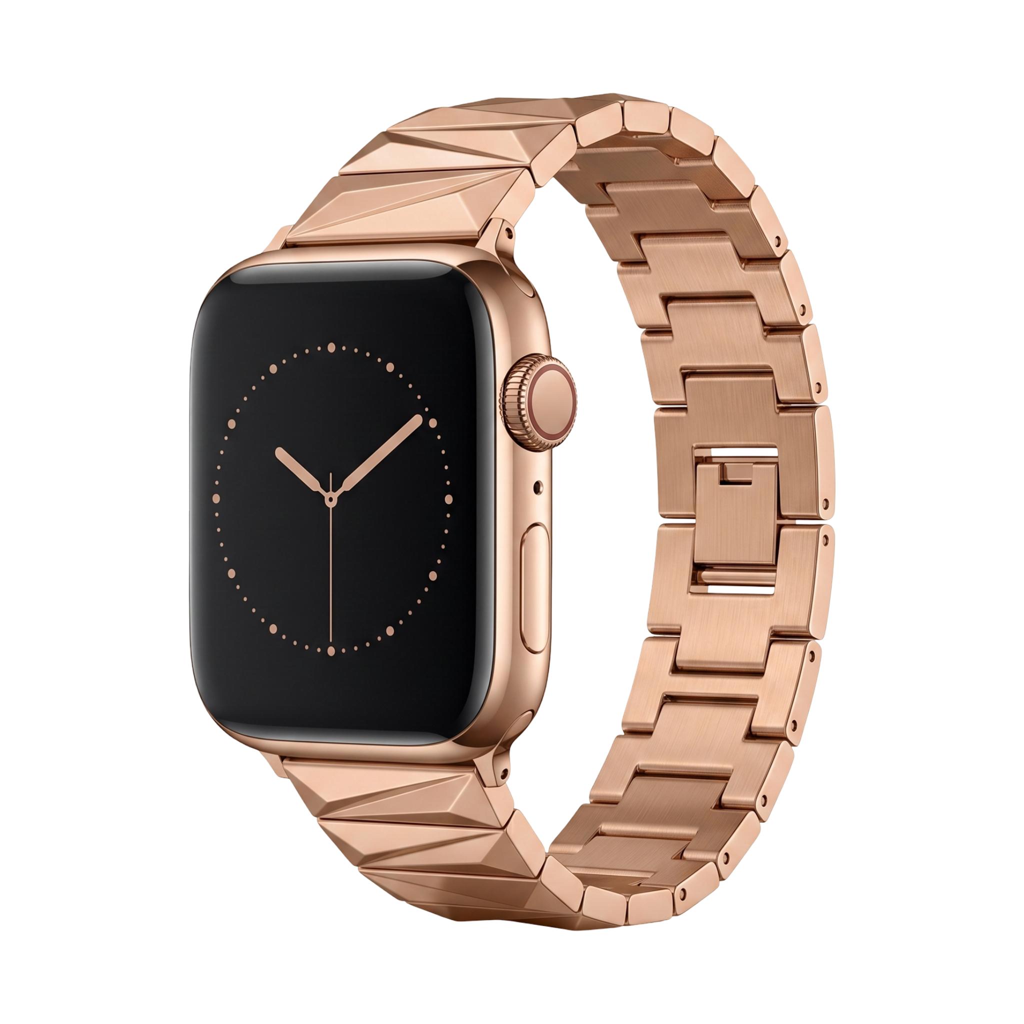 Apple Watch Bracelet in Alloy, Geometric Links, Luxurious Finish, Adjustable, for Women, Gisca Model