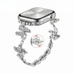Apple Watch bracelet in metal alloy, rotating lotus flower, adjustable clip-on links, for women, Lossia model