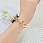 Apple Watch bracelet in metal alloy, rotating lotus flower, adjustable clip-on links, for women, Lossia model